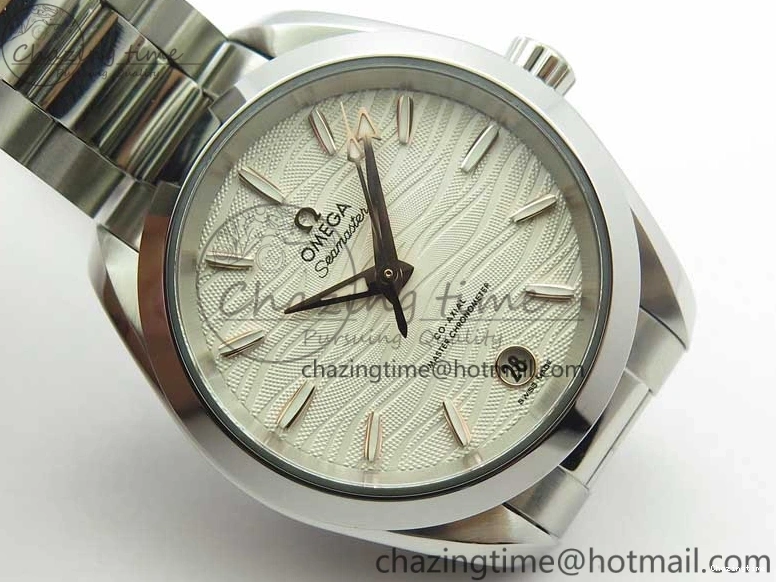 0121 Aqua Terra 150M 34mm Ladies SS VSF 1:1 Best Edition White Wave Dial RG Markers on SS Bracelet A WellDesigned 7928